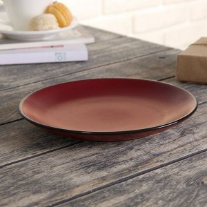 Тарелка десертная Доляна «Ваниль», d=19 см, цвет бордовый