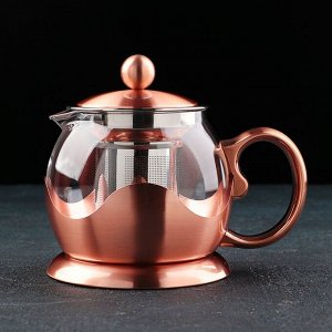 Чайник заварочный «Роскошь», с металлическим ситом, 800 мл, цвет бронза