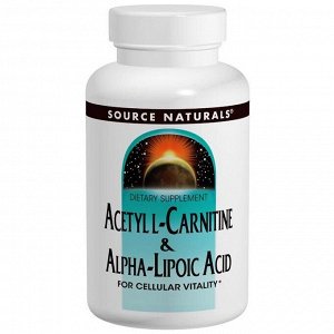 Source Naturals, Ацетил-L-карнитин и альфа-липоевая кислота, 60 таблеток