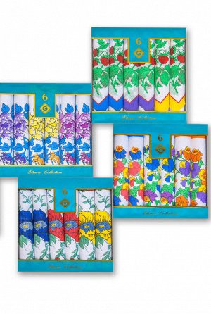 Женские носовые платки в подарочной коробке "Etnica Collection", 6 шт.