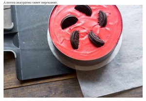 Холодный чизкейк «Красный бархат» (red velvet cold cheesecake)
