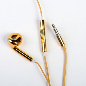Наушники LuazON RX-13, вкладыши, микрофон, золотистые