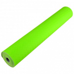 Коврик для йоги TORRES Comfort 4, TPE, 173 * 61 * 4 мм, нескользящее покрытие, цвет зелёный/серый
