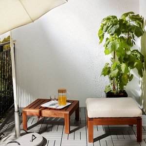 ЭПЛАРО Стол/табурет секция, садовый, коричневая морилка, 63x63 см