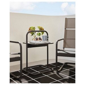ХУСАРЭ Садовый приставной столик, темно-серый, 49x49 см