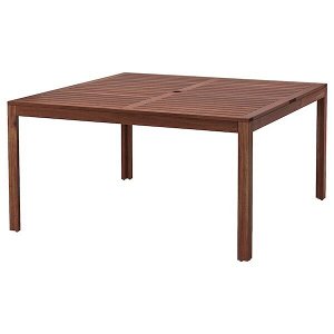 ЭПЛАРО Садовый стол, коричневая морилка, 140x140 см