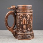 Пивной бокал &quot;Рак&quot;, под шамот, 1 л