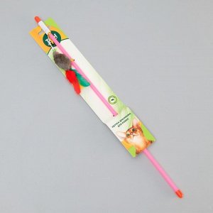 Дразнилка-удочка "Мышка мини", размер игрушки 4,5 см, микс цветов