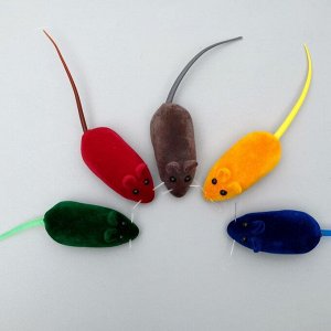 Мышь бархатная, 6 см, микс цветов