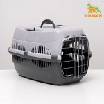 Переноска для животных до 12 кг &quot;Пижон&quot; 49х33х32см, металлическая дверь, серая