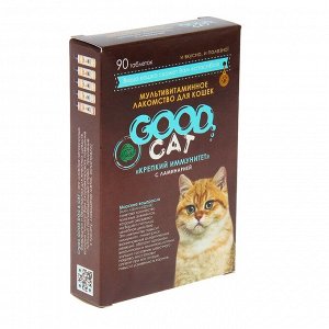 Мультивитаминное лакомство GOOD CAT для кошек, крепкий иммунитет, с ламинарией, 90 таб