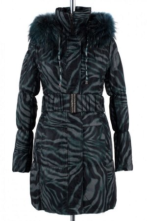 05-1201 Куртка зимняя (пояс) Плащевка/Органза зеленый