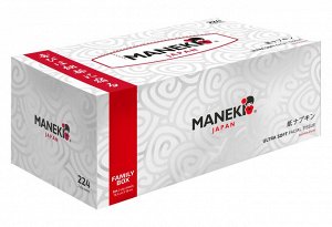 Салфетки бумажные "Maneki" Black&White, WHITE с ароматом жасмина, 2 слоя, белые, 224 шт./ 1 коробка