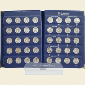 Коллекция монет в альбоме «Серии памятных монет США "50 штатов", "Округ Колумбия и территории США" (25 центов)».