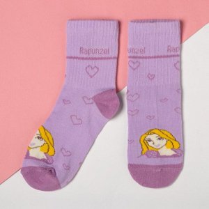 Набор носков "Принцессы" 2 пары, розовый/зелёный, 16-18 см
