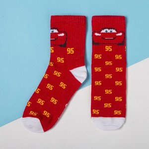 Набор носков "Тачки" 2 пары, красный, 14-16 см