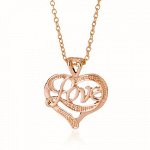 BJK113 Кулон Love с цепочкой 3х2,7см, цвет золот.