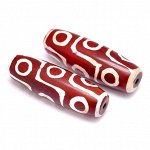 BDZ3-B15 Тибетская бусина Дзи, натуральный агат, 1 шт, размер 40x14мм