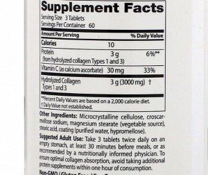 Doctor's Best, Collagen Types 1 and 3 with Vitamin C, 1,000 mg, 180 Tablets
