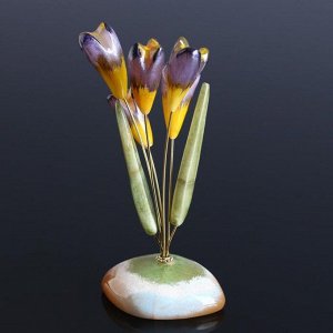 Сувенир «Крокусы», 5 цветков, 13?10 см, селенит