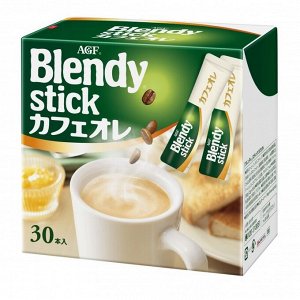 Кофе AGF Бленди стик 3 в 1 (с молоком и сахаром 30 порций) 300г зеленый 1/6 Япония
