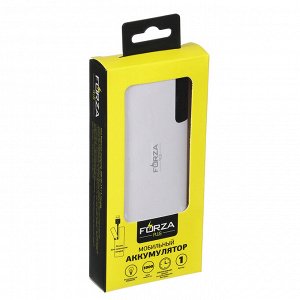 FORZA Аккумулятор мобильный, 3000 мАч, USB, 1А, отсек для провода, 4 цвета