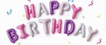 18002 Шары-буквы, фольга, &quot;Happy Birthday&quot;, разноцветные, 16&quot;/41 см (Falali)