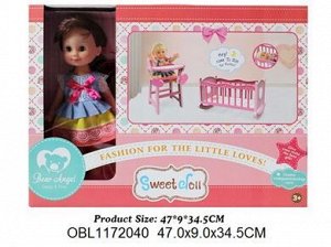 3358-3 D набор кукла с кроваткой, в коробке, 1172040