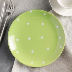 Тарелка десертная Доляна «Зелёный горох», d=19 см