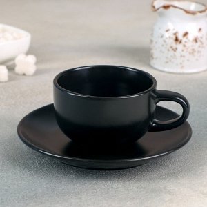 Чайная пара "Английский завтрак" чашка 220 мл, блюдце 15,5 см, цвет черный