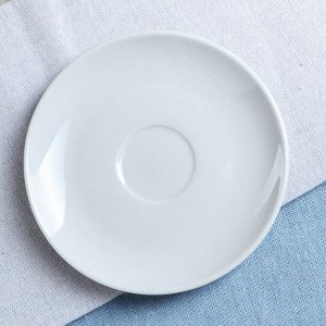 Блюдце для чашки "Удачное", цвет белый, фарфор, 12 см