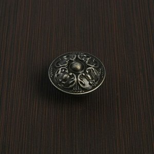 Ручка кнопка ТУНДРА VINTAGE 005, цвет старое серебро