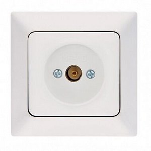 NE-AD Розетка TV проходная / концевая, Aras, Белый 93-110-07 Турция