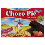 Печенье Chocolate Pie LONG Клубника 216гр* 12шт.  1/12, шт