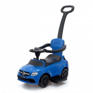Толокар Mercedes-Benz AMG GLE, родительская ручка, звук, цвет синий