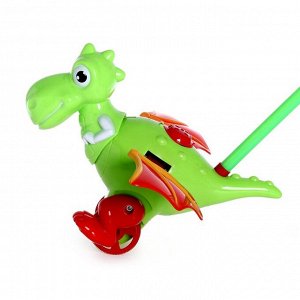 Каталка на палке "Динозавр", цвета МИКС