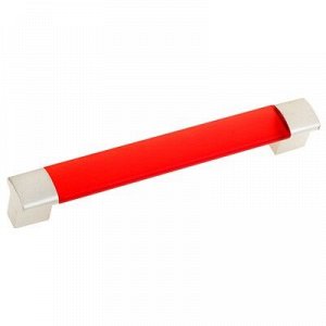 Ручка скоба PLASTIC 006, пластиковая, м/о 128 мм, красная