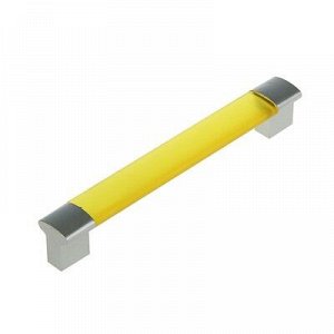 Ручка скоба PLASTIC 006 пластик м/о 128мм желтая, индивидуальная упаковка
