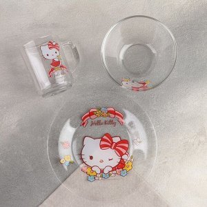 Набор посуды детский «Hello Kitty», 3 предмета