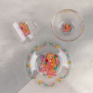 Набор посуды детский «Барби», 3 предмета