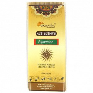 Aromatika Ace Scent Masala благовония Agarwood Агарвуд, 100 палочек в уп