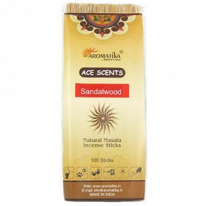 Aromatika Ace Scent Masala благовония Sandalwood САНДАЛОВОЕ ДЕРЕВО, 100 палочек в уп