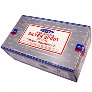 SATYA прямоуг. благовония Silver Spirit СЕРЕБРЯНЫЙ ДУХ 15гр. блок 12шт.