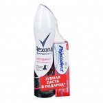 ПРОМО REXONA Антиперспир-аэрозоль  Невид.Чистый бриллиант 150мл+з.паста PEPSODENT Отбеливающая 25г