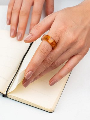 Резное кольцо «Везувий» из формованного янтаря золотистого цвета, 908204543