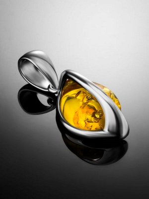 Кулон из солнечного ярко-лимонного янтаря в серебре «Голконда», 901712286