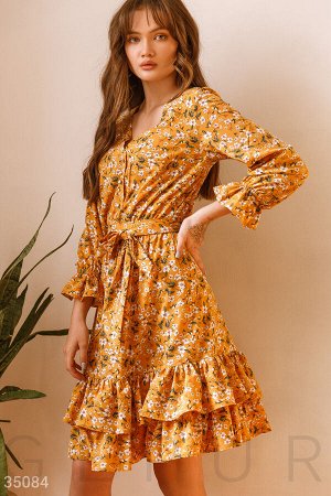 Gepur Желтое цветочное платье
