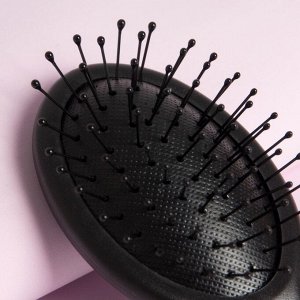 Расчёска-мини массажная, 6 × 14 см, цвет чёрный