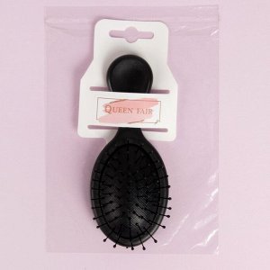 Расчёска-мини массажная, 6 ? 14 см, цвет чёрный