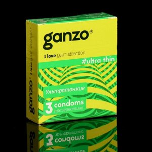 Презервативы «Ganzo» Ultra thin, ультра тонкие, 3 шт.